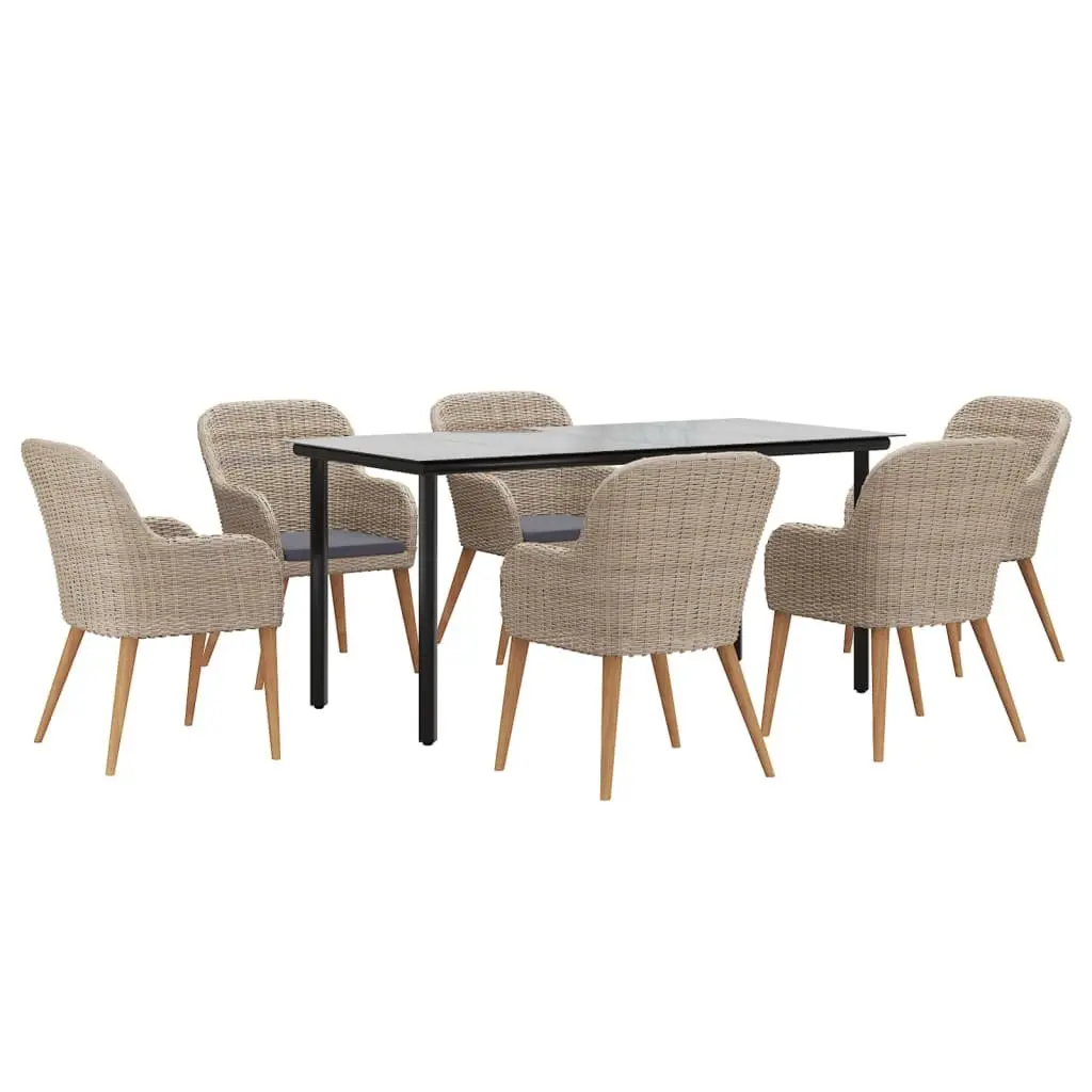 7-Piece Garden Dining Set with Cushions for Outdoor Spaces