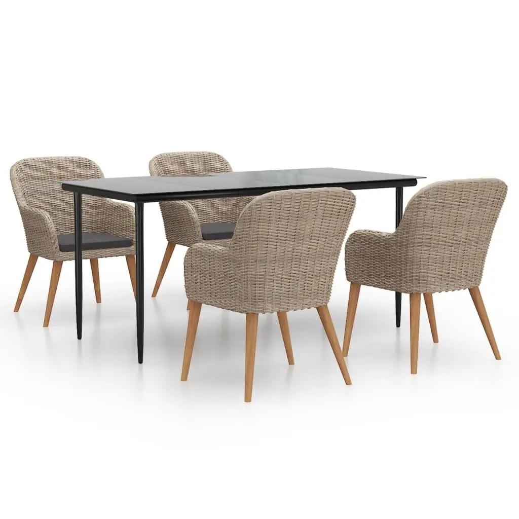5-Piece Garden Dining Set with Cushions