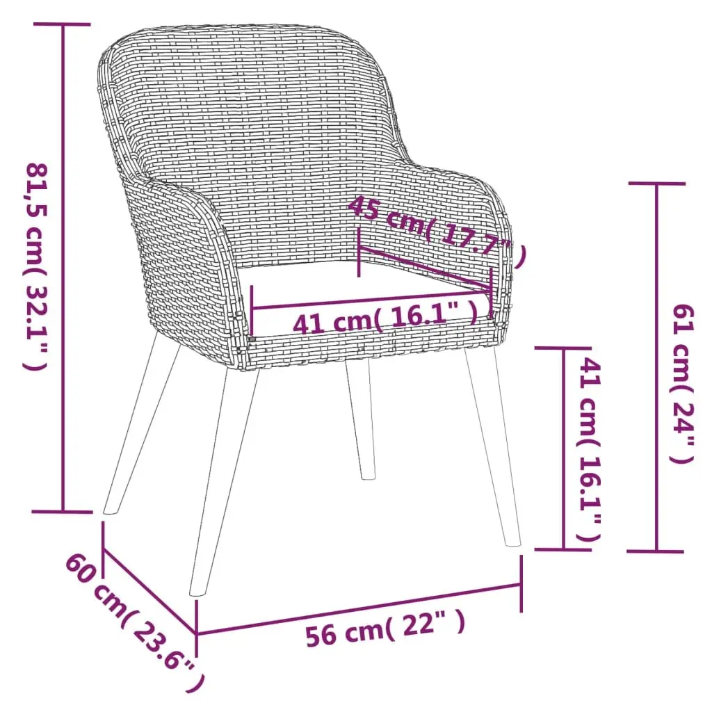 5-Piece Garden Dining Set with Cushions