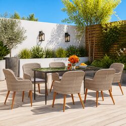 Elegant 7 Piece Outdoor Dining Set with Acacia Wood