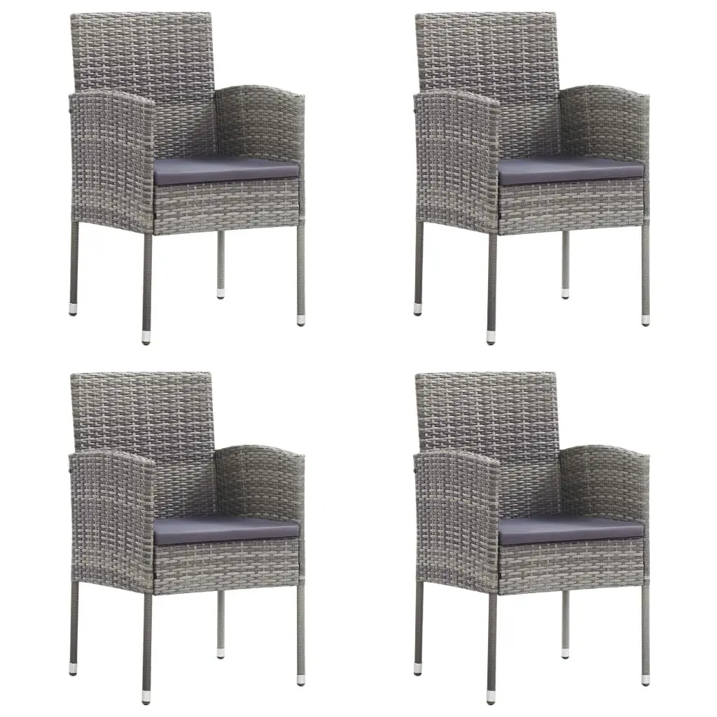 5-Piece Anthracite Rattan Garden Dining Set