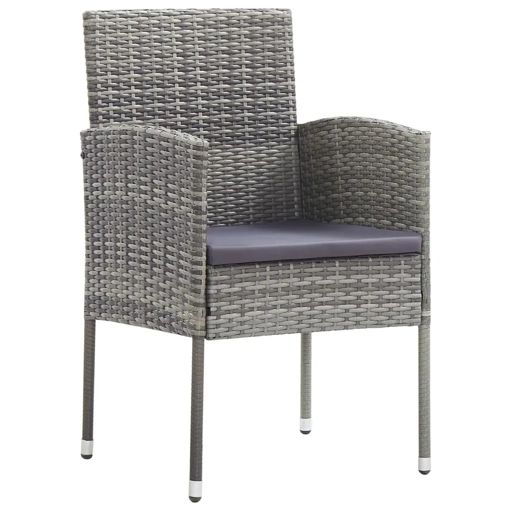 5-Piece Anthracite Rattan Garden Dining Set