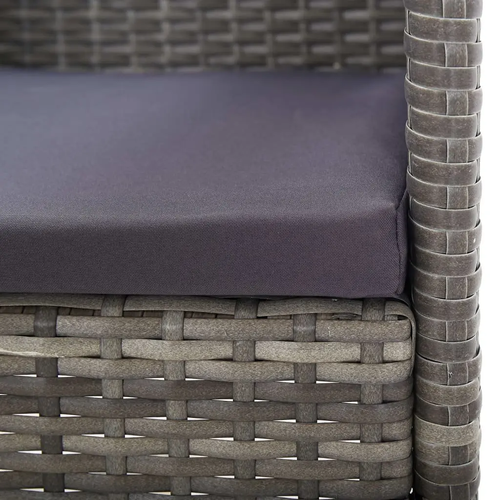 5-Piece Anthracite Rattan Garden Dining Set