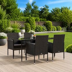 Durable 5-Piece Outdoor Dining Set with Cushions