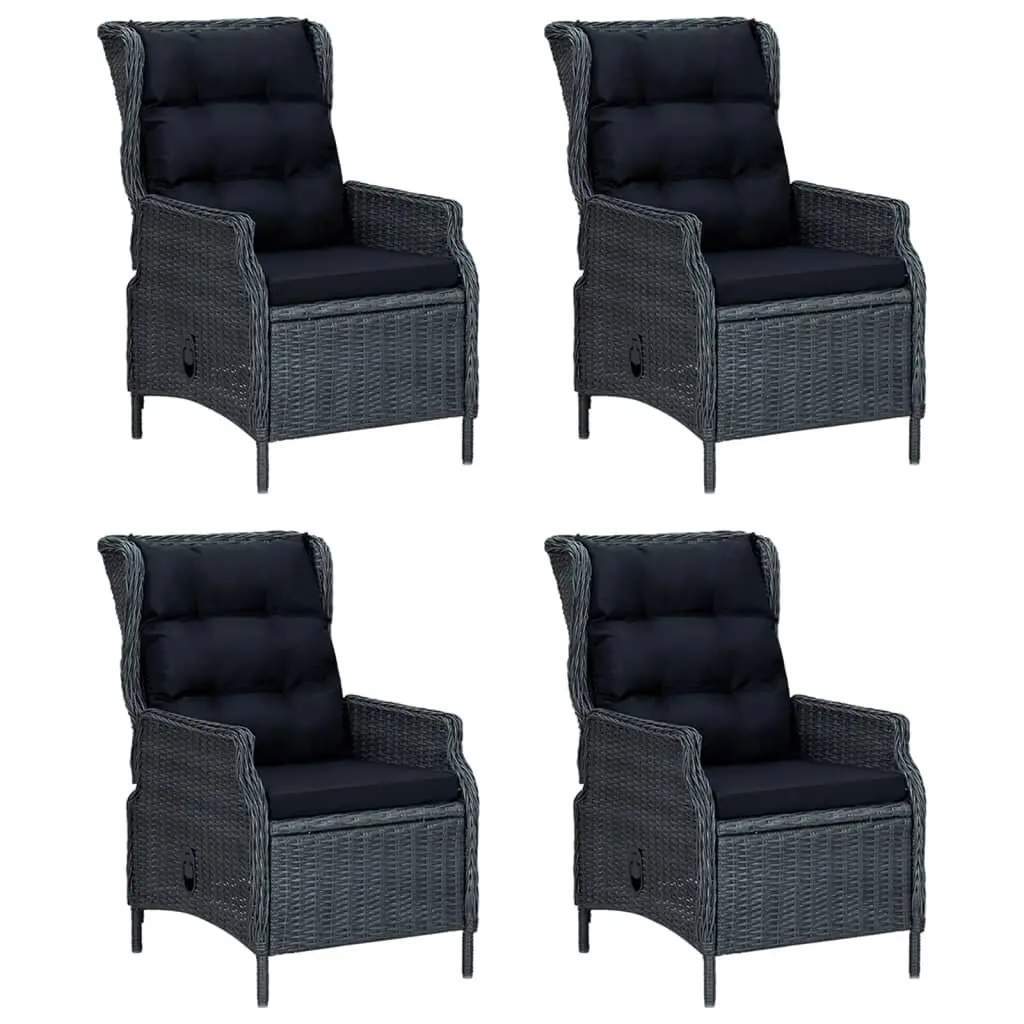 5 Piece Garden Dining Set PE Rattan Dark Grey Outdoor Furniture
