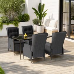 Premium 5-Piece Grey Outdoor Dining Set for Your Patio
