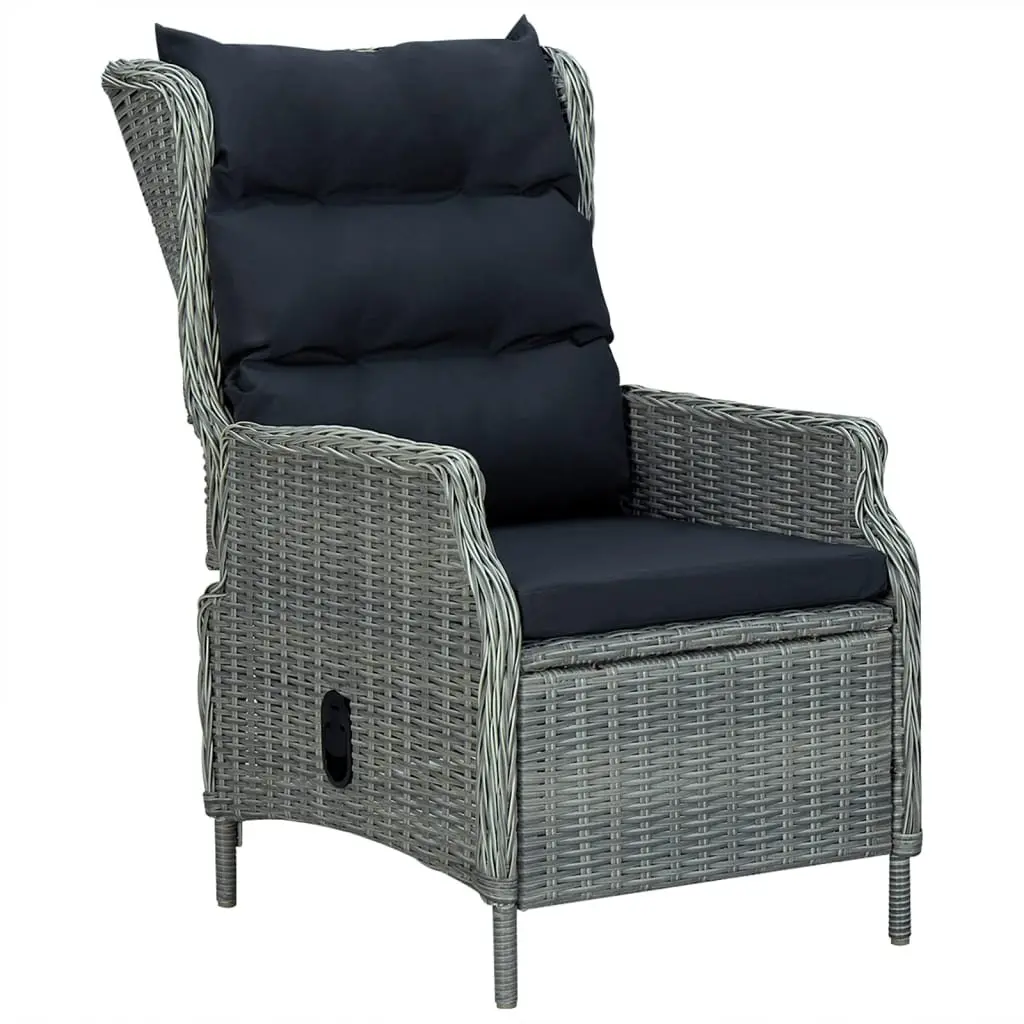 Garden Dining Set Poly Rattan 7 Piece Outdoor Patio Furniture Grey