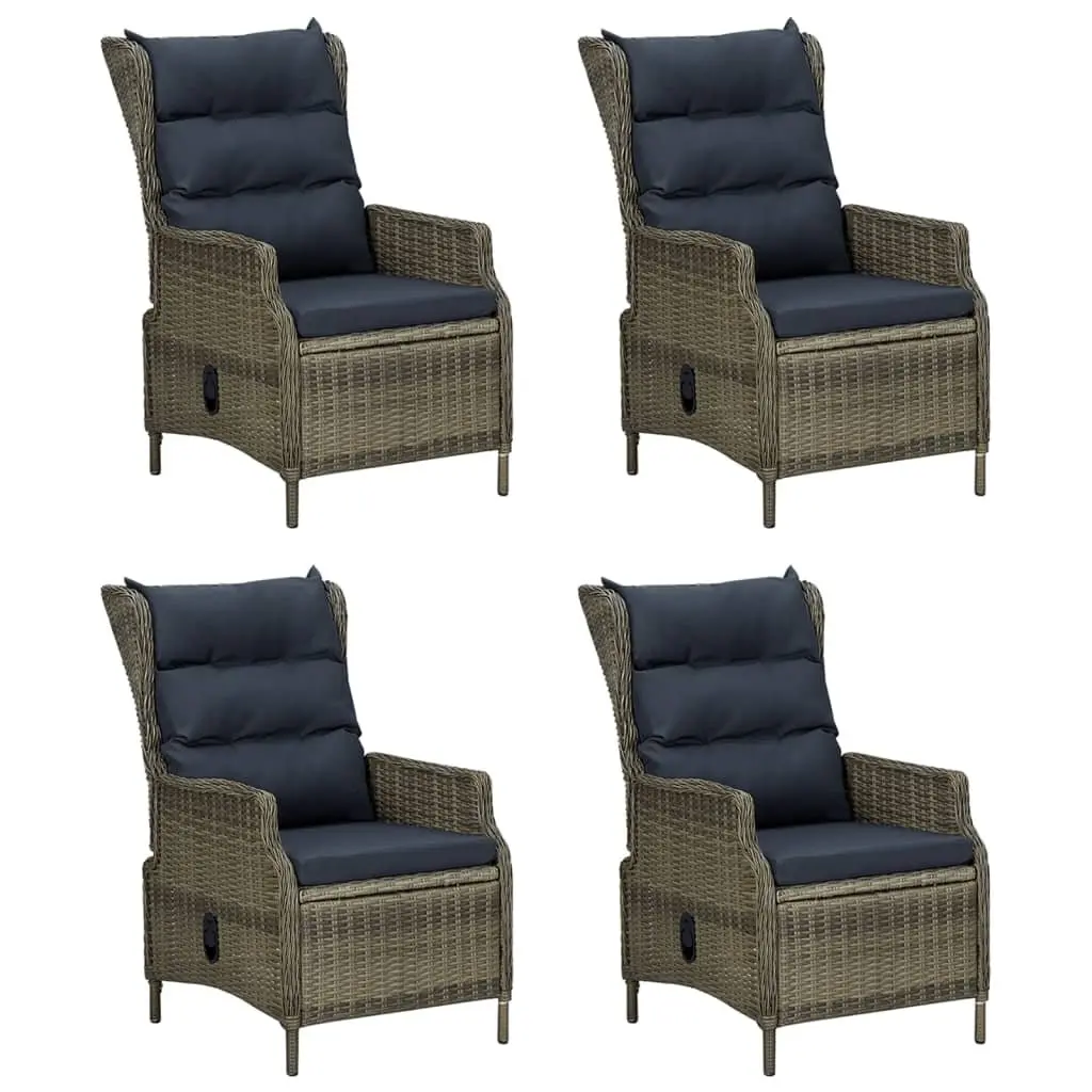5 Piece Brown Rattan Garden Dining Set