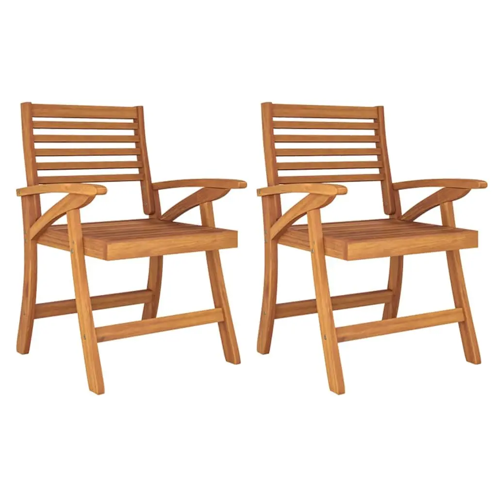 Garden Dining Set Solid Acacia Wood 3 Piece Outdoor Furniture Table Chairs Brown