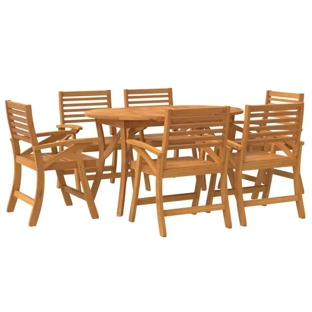 Solid Wood Acacia Garden Dining Set for 7 People