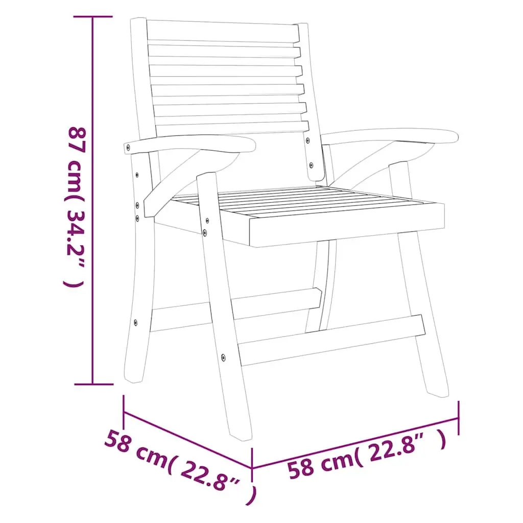 Brown Solid Wood 5 Piece Garden Dining Set
