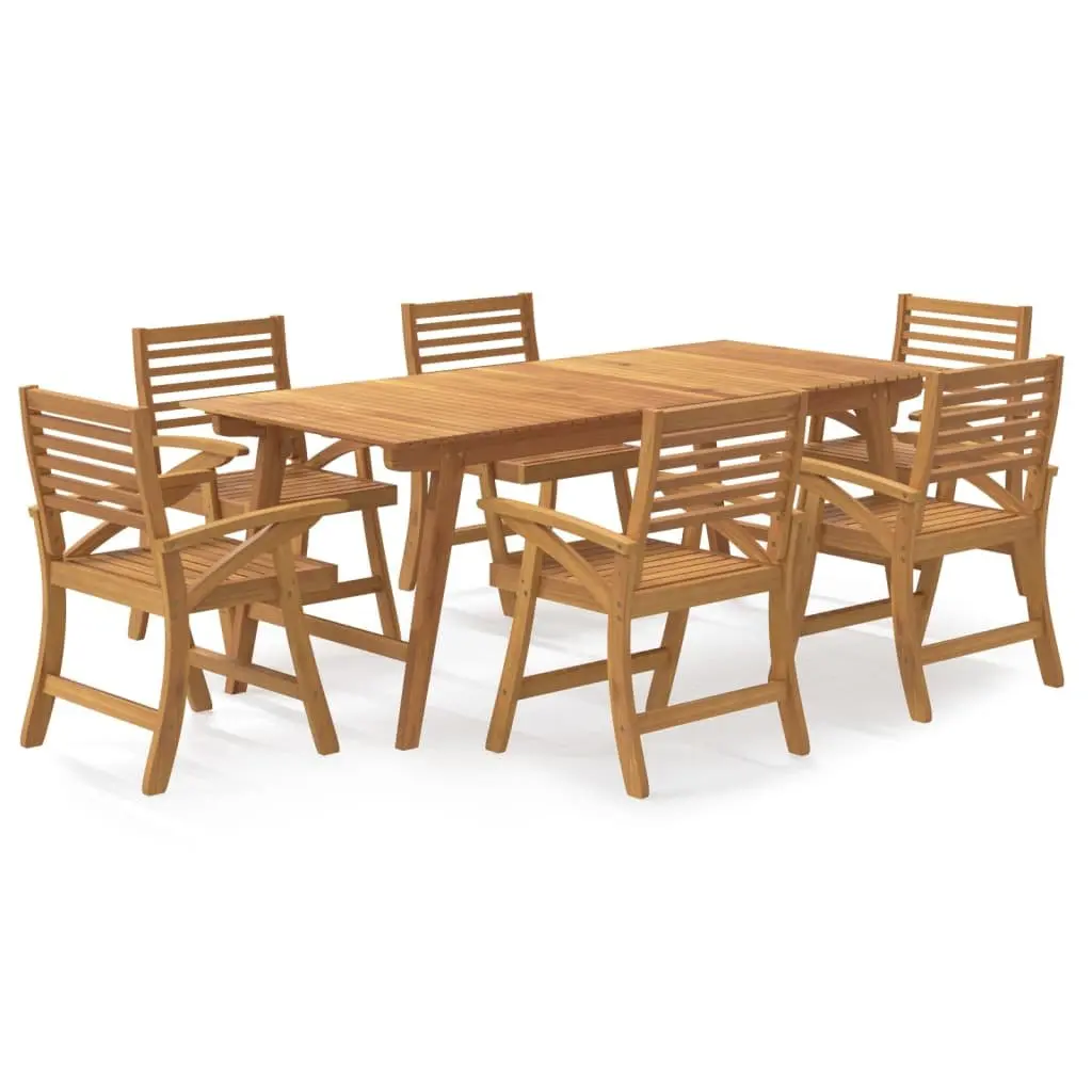 Solid Wood 7 Piece Garden Dining Set for Outdoor Spaces
