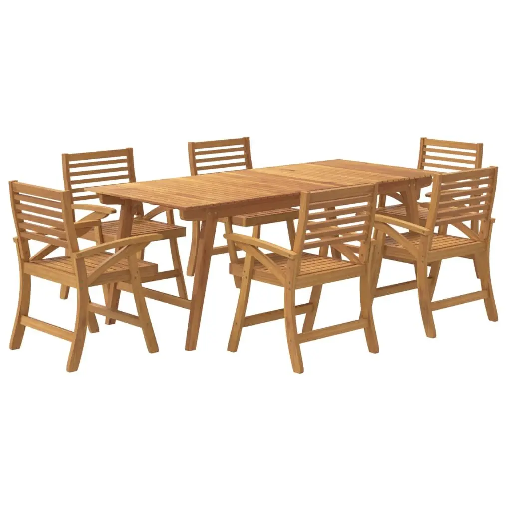 Solid Wood 7 Piece Garden Dining Set for Outdoor Spaces