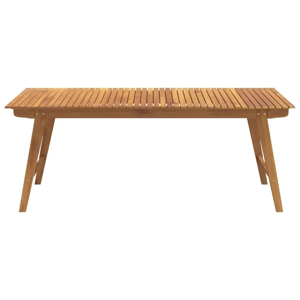 Outdoor Patio Furniture Set 9 Piece Brown Solid Acacia Wood Dining Table and Chairs