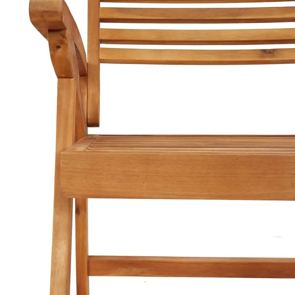 8 Piece Brown Patio Seating Chairs Solid Acacia Wood Outdoor Garden Furniture