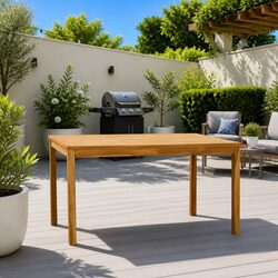 Sturdy Outdoor Teak Wood Dining Table for Gardens