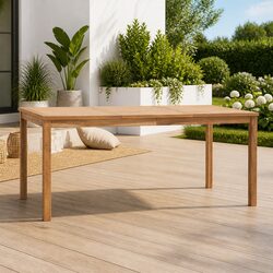 Sturdy Outdoor Dining Table 180x90x77cm Teak Wood
