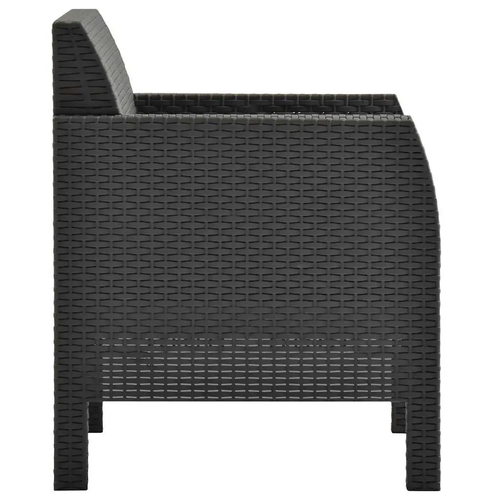 Garden Armchair Outdoor Seating with Cushion Anthracite 63x65x76cm Patio Chair