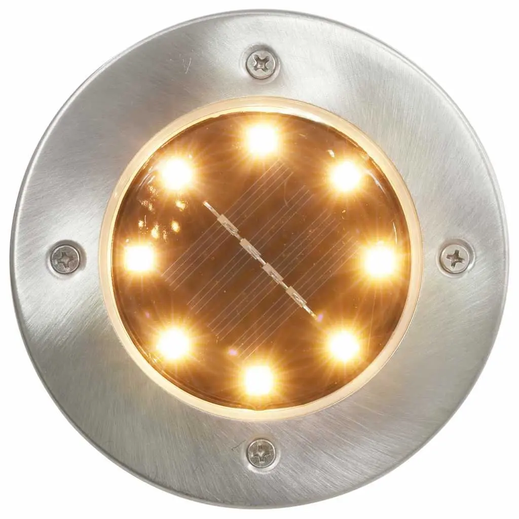 Solar Ground Lights LED RGB Outdoor Garden Patio Path Landscape Lighting Silver 8 Piece