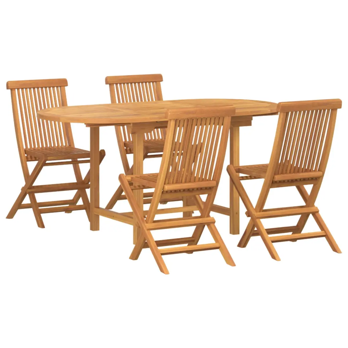 Solid Teak Wood Outdoor Dining Set for 5