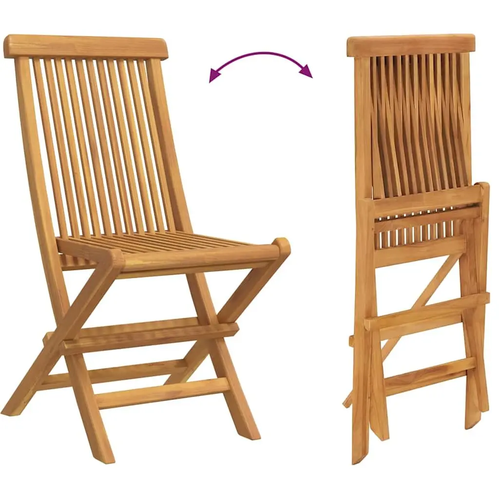 Garden Dining Set Solid Teak Wood 7 Pieces Brown Outdoor Table Chairs