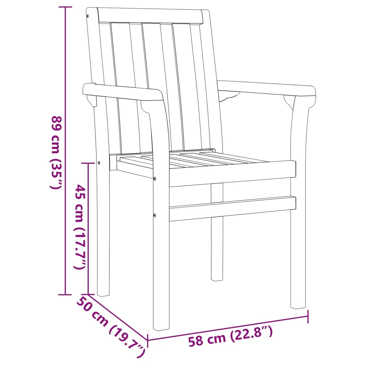 5-Piece Teak Wood Garden Dining Set