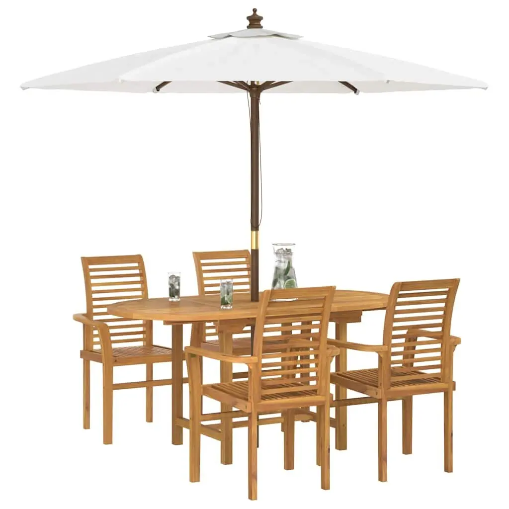 5-Piece Teak Wood Garden Dining Set
