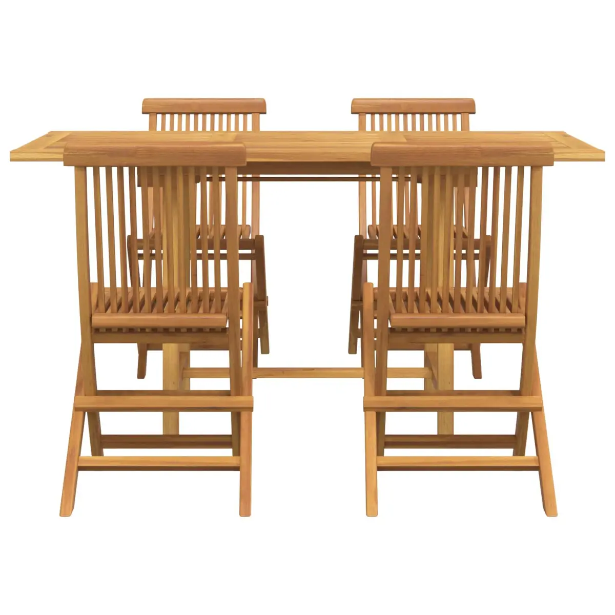 5-Piece Brown Teak Wood Garden Dining Set