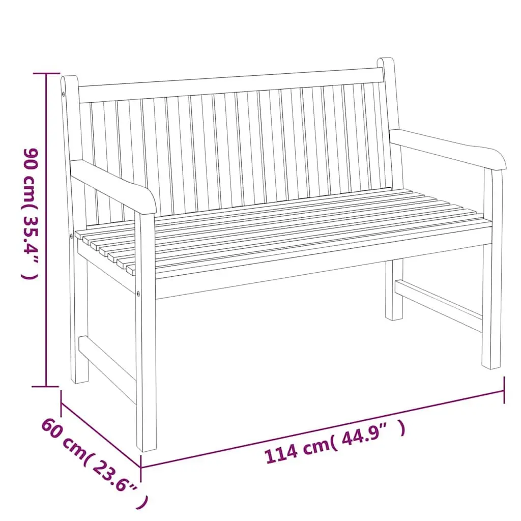 Brown Solid Wood Garden Dining Set 3 Pieces
