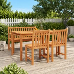 Elegant 4-Piece Solid Wood Teak Garden Dining Set
