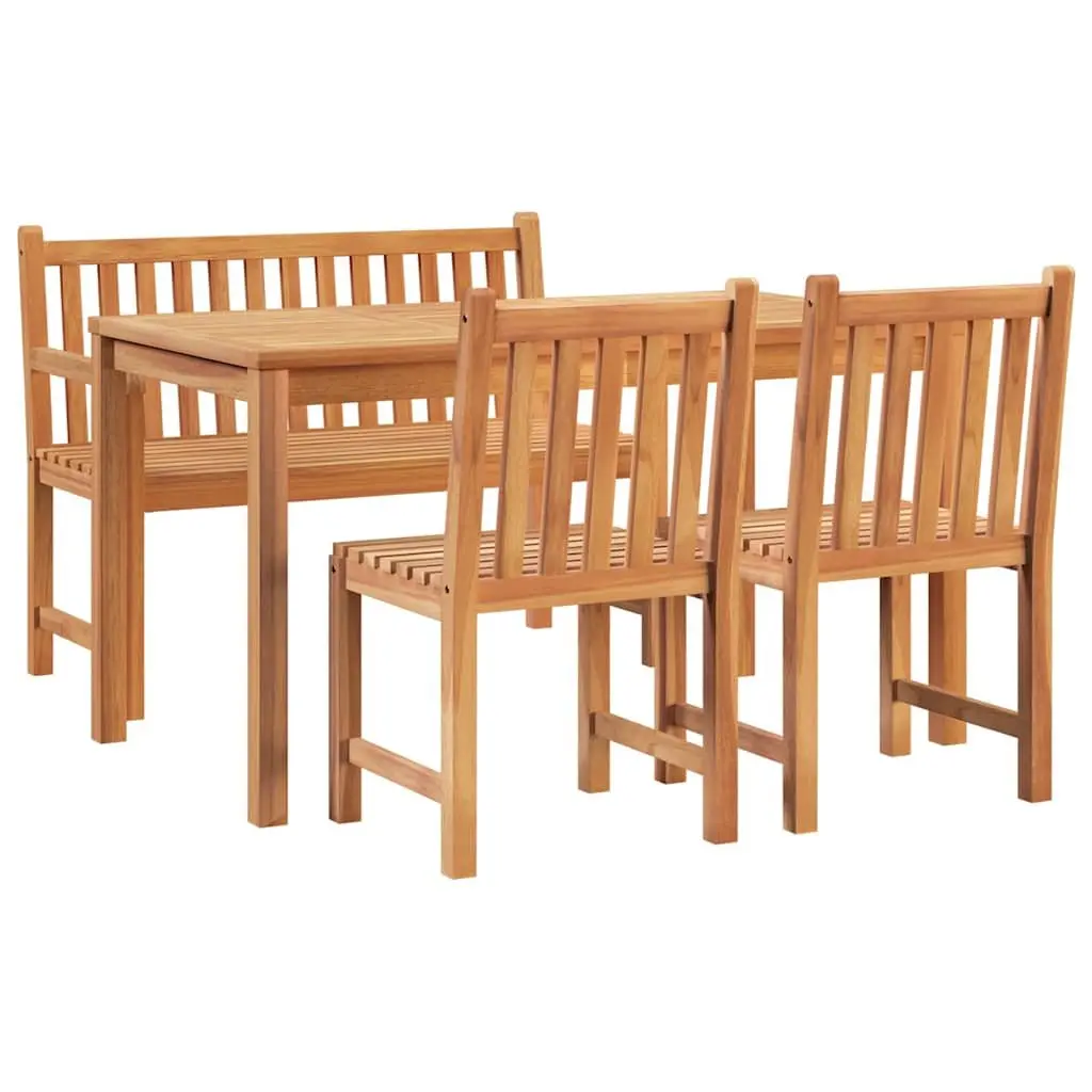 4-Piece Solid Wood Teak Garden Dining Set
