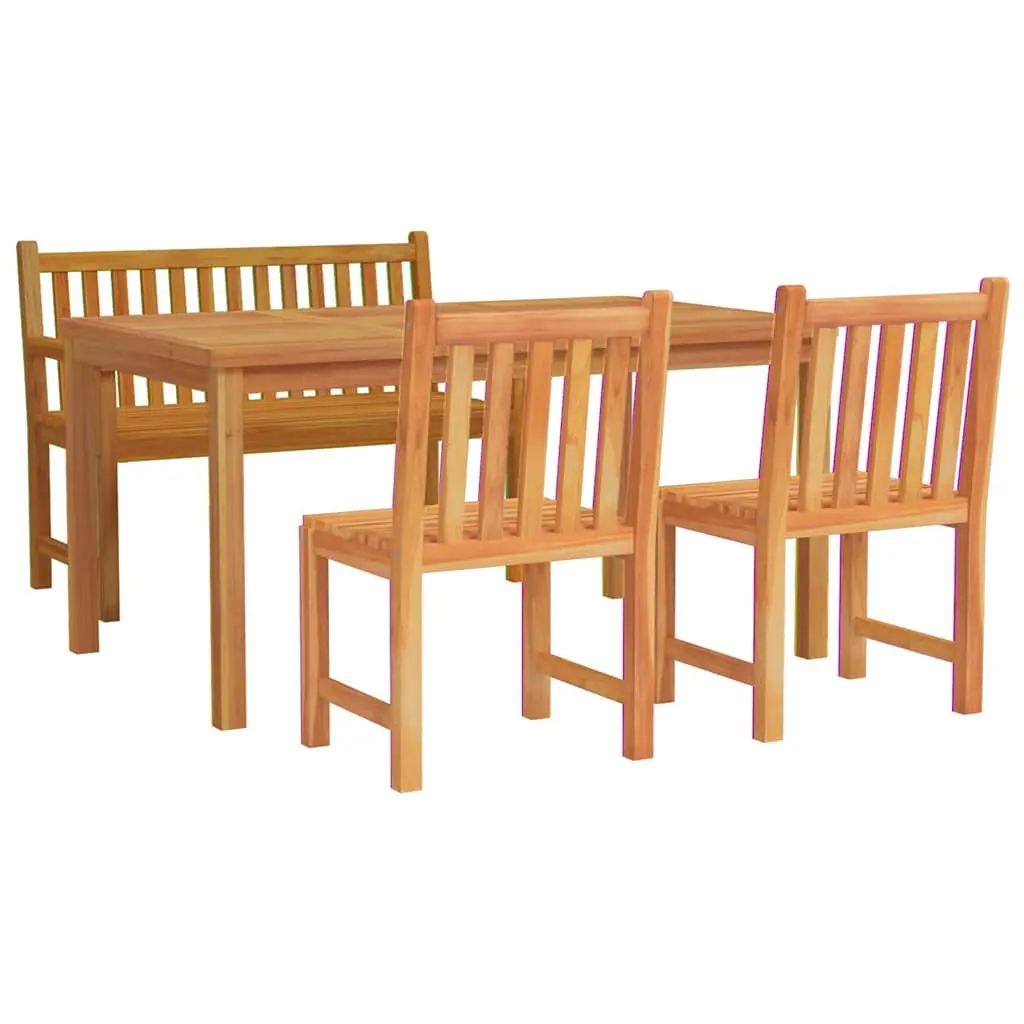 4 Piece Garden Dining Set with Teak Wood