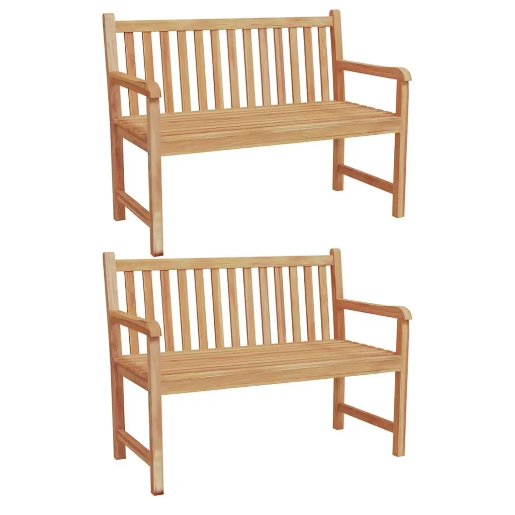 5 Piece Garden Dining Set Teak Wood Table Chairs Outdoor Furniture Brown