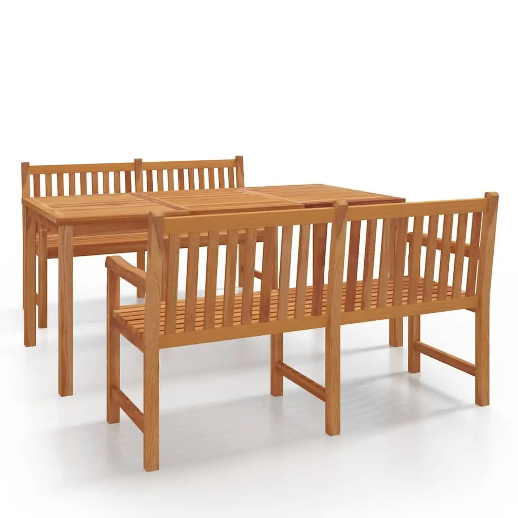 Solid Teak Wood 3 Piece Garden Dining Set for Outdoors