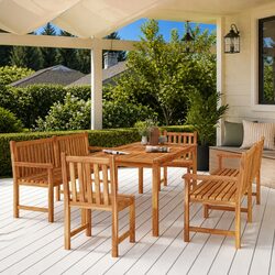 Premium Solid Teak Wood 5 Piece Garden Dining Set
