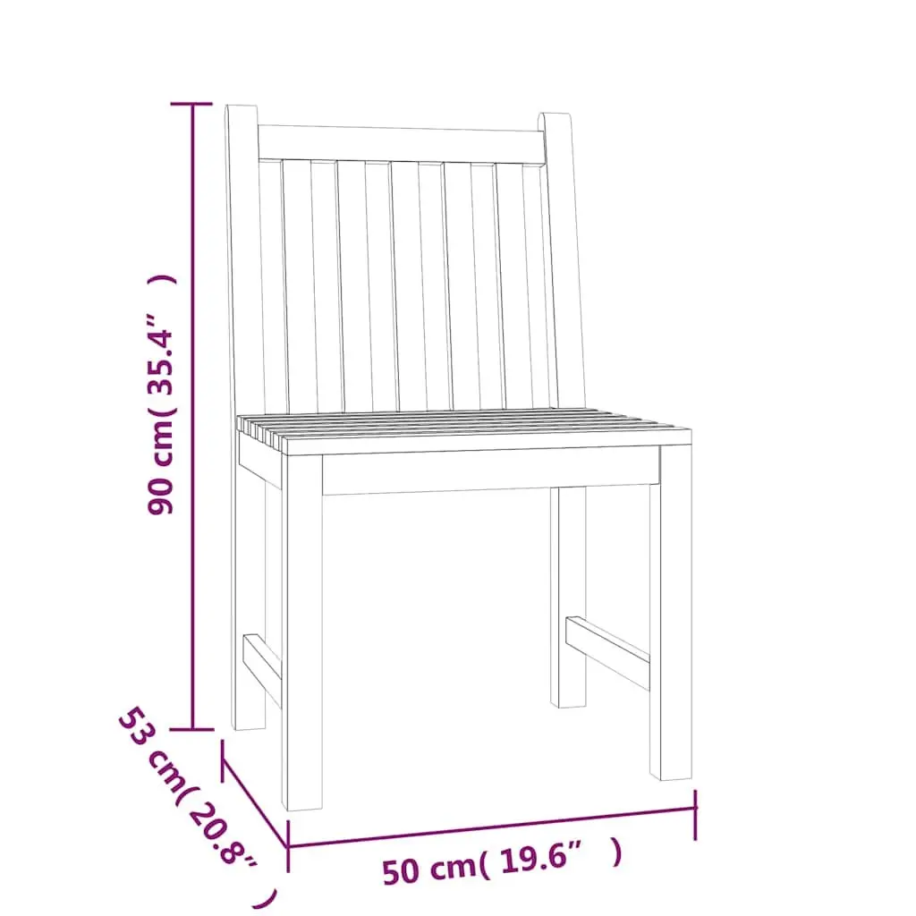Solid Teak Wood 5 Piece Garden Dining Set
