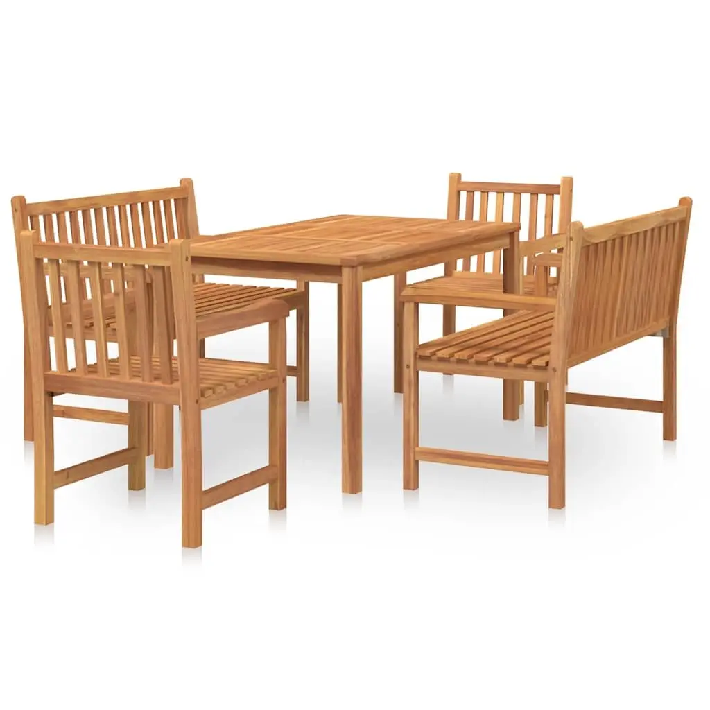5 Piece Wooden Garden Dining Set for Outdoor Use