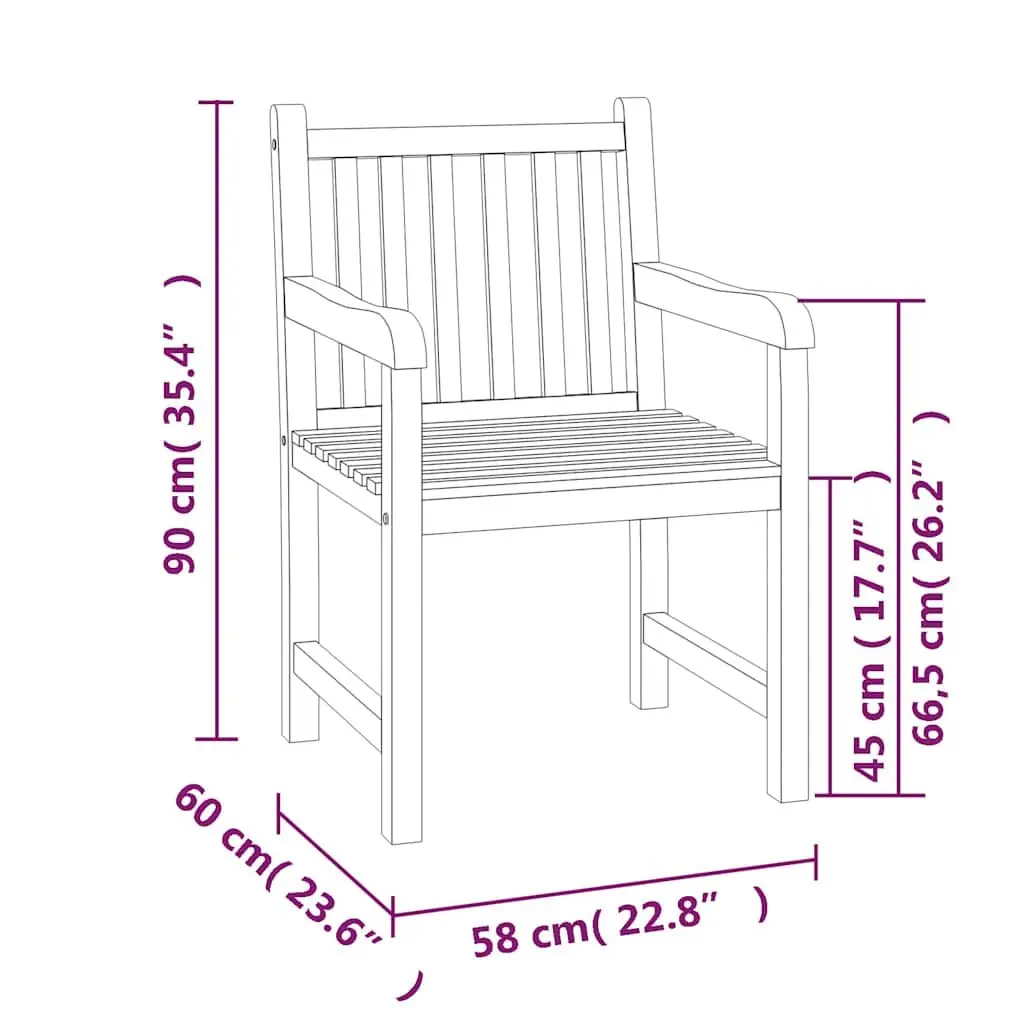 5 Piece Wooden Garden Dining Set for Outdoor Use