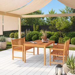 Solid Teak Wood 4 Piece Garden Dining Set