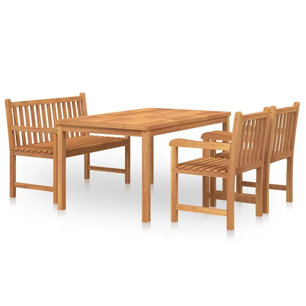 Solid Teak Wood 4 Piece Garden Dining Set