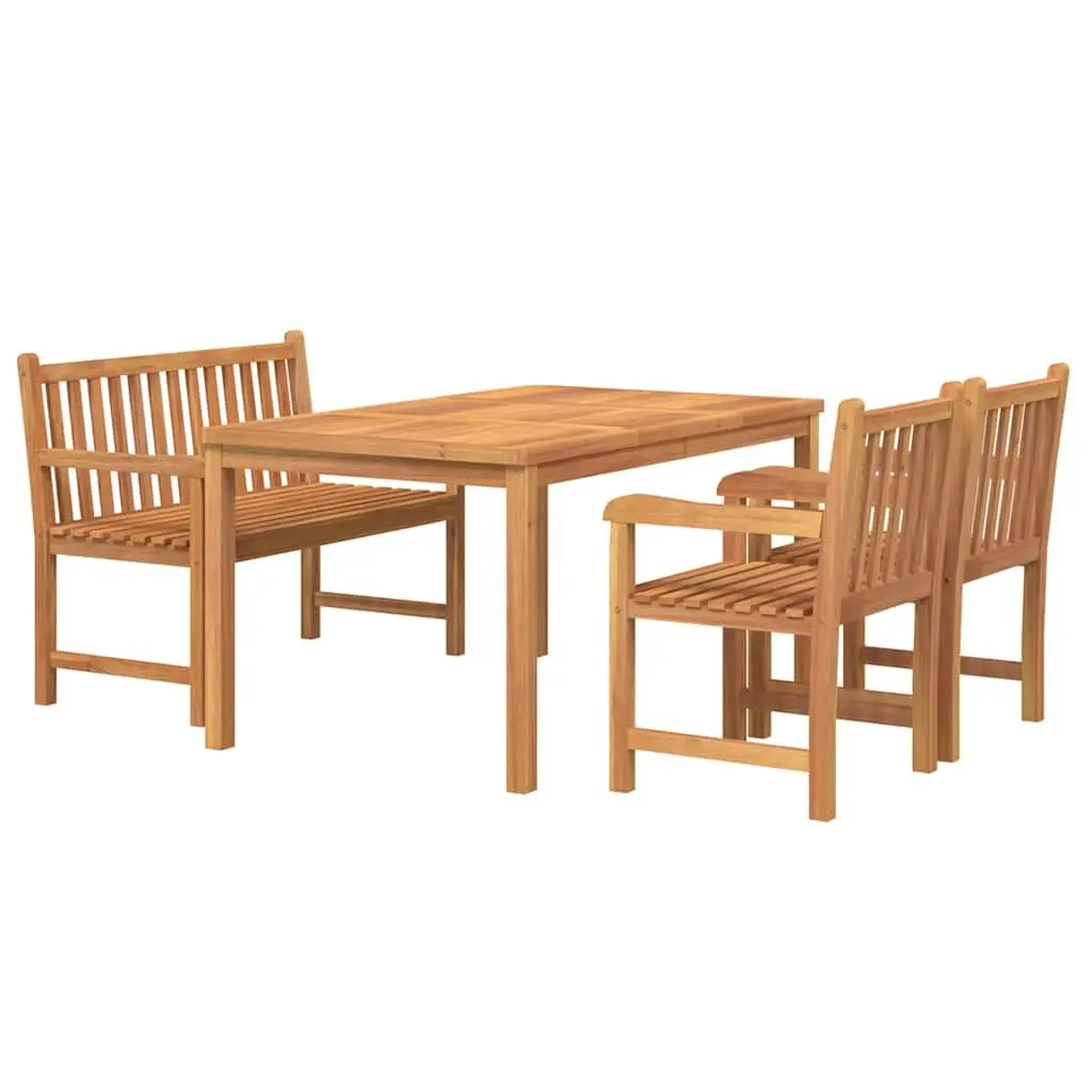 Solid Teak Wood 4 Piece Garden Dining Set
