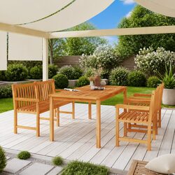 Sturdy Outdoor 4-Piece Garden Dining Set in Teak