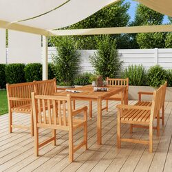 Outdoor 5 Piece Teak Wood Dining Set for Gardens