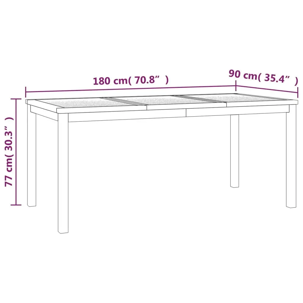 Garden Dining Set Solid Teak Wood 3 Piece Outdoor Furniture Brown Table Benches