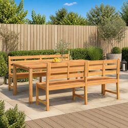Elegant 3-Piece Solid Teak Wood Garden Dining Set