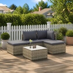 Durable 5 Piece Outdoor Patio Lounge Set with Cushions