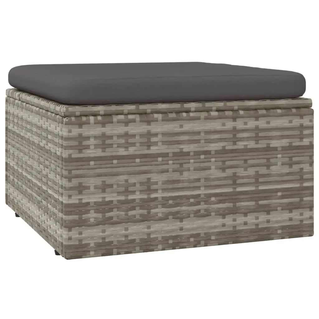 5 Piece Garden Lounge Set Poly Rattan Steel Frame Grey Outdoor Furniture with Cushions