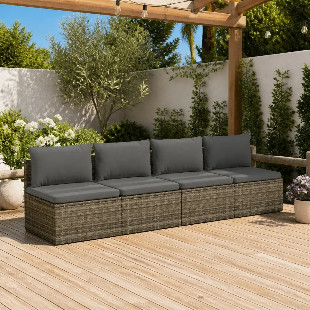 4-Piece Outdoor Garden Lounge Set in Grey