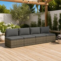 Premium 4-Piece Outdoor Garden Lounge Set in Grey