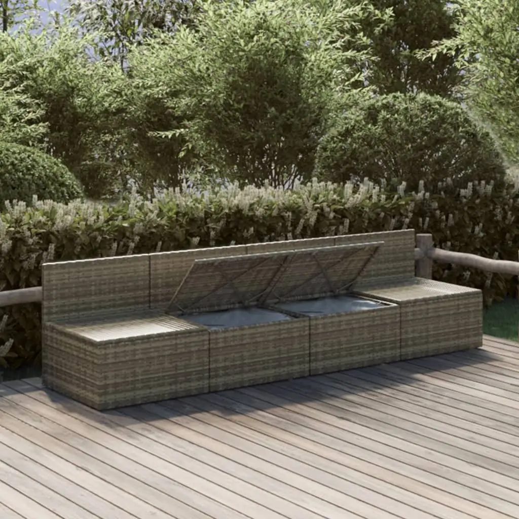 4-Piece Outdoor Garden Lounge Set in Grey